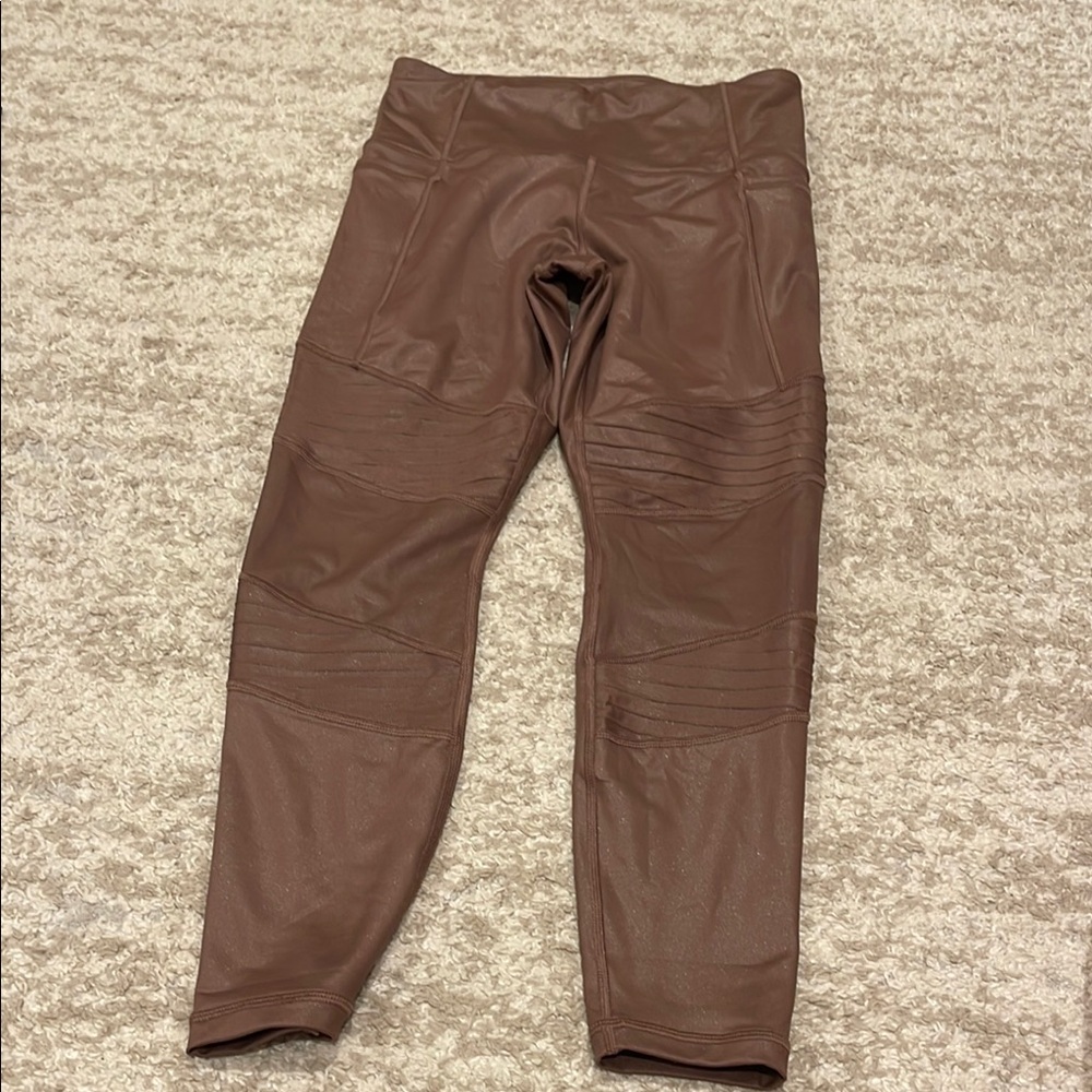Athleta INCLINATION SHIMMER MOTO TIGHT in DUSTY ROSE, SIZE S - Picture 4 of 10